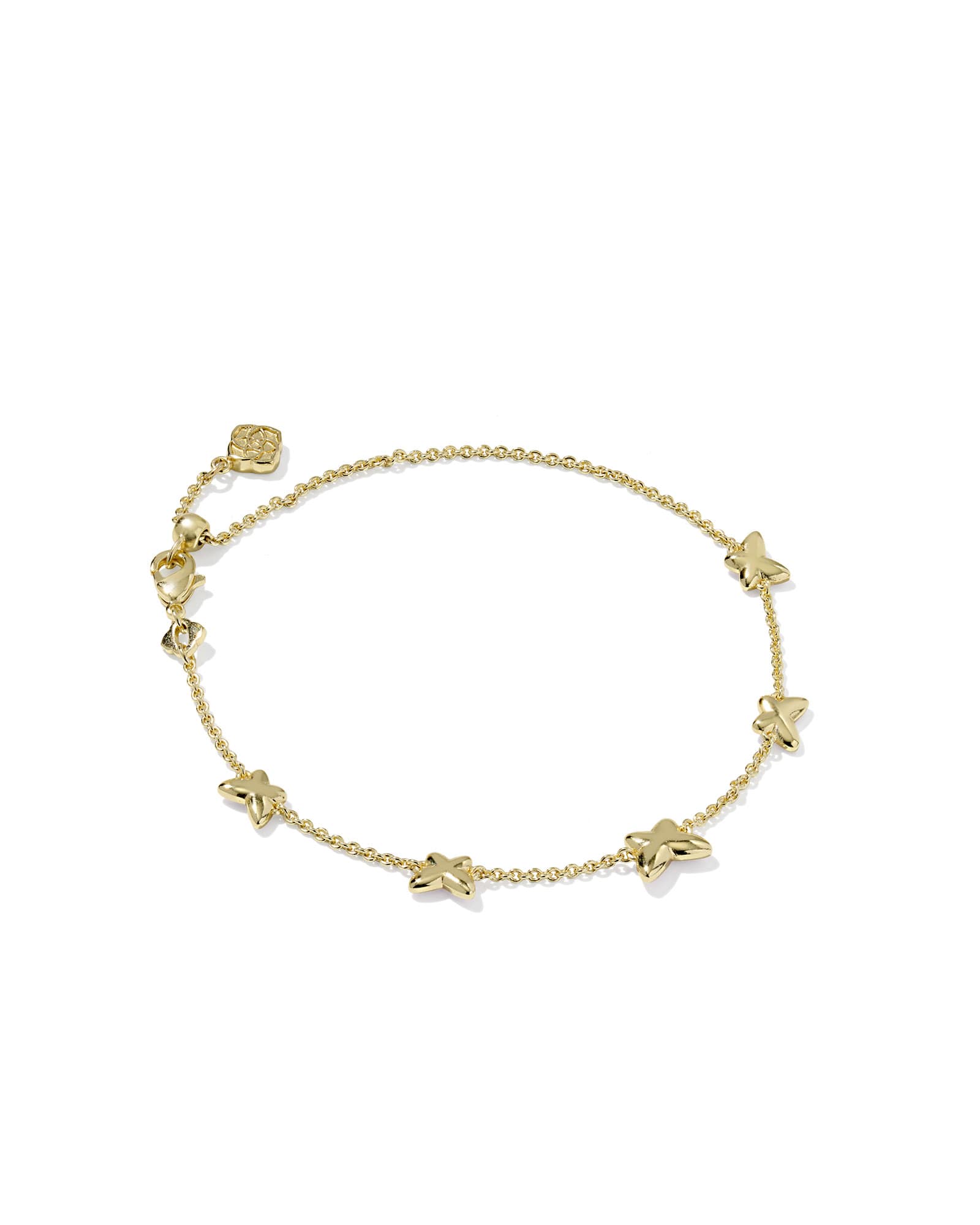 Kendra Scott Lillia Butterfly Gold & Pink Enamel Delicate Chain Bracelet - Juli's Wearable Art