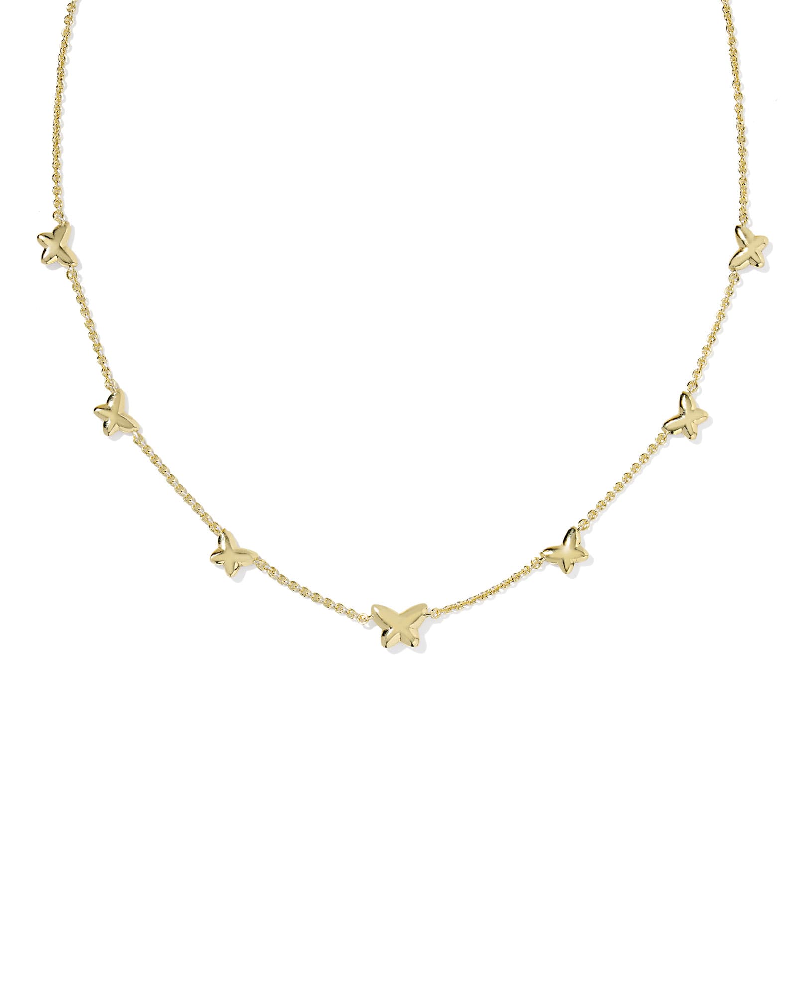 Kendra Scott Lillia Butterfly Gold & Pink Enamel Strand Necklace - Juli's Wearable Art