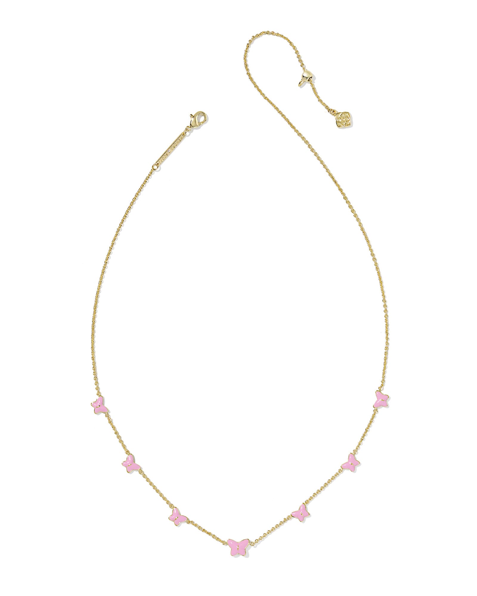 Kendra Scott Lillia Butterfly Gold & Pink Enamel Strand Necklace - Juli's Wearable Art