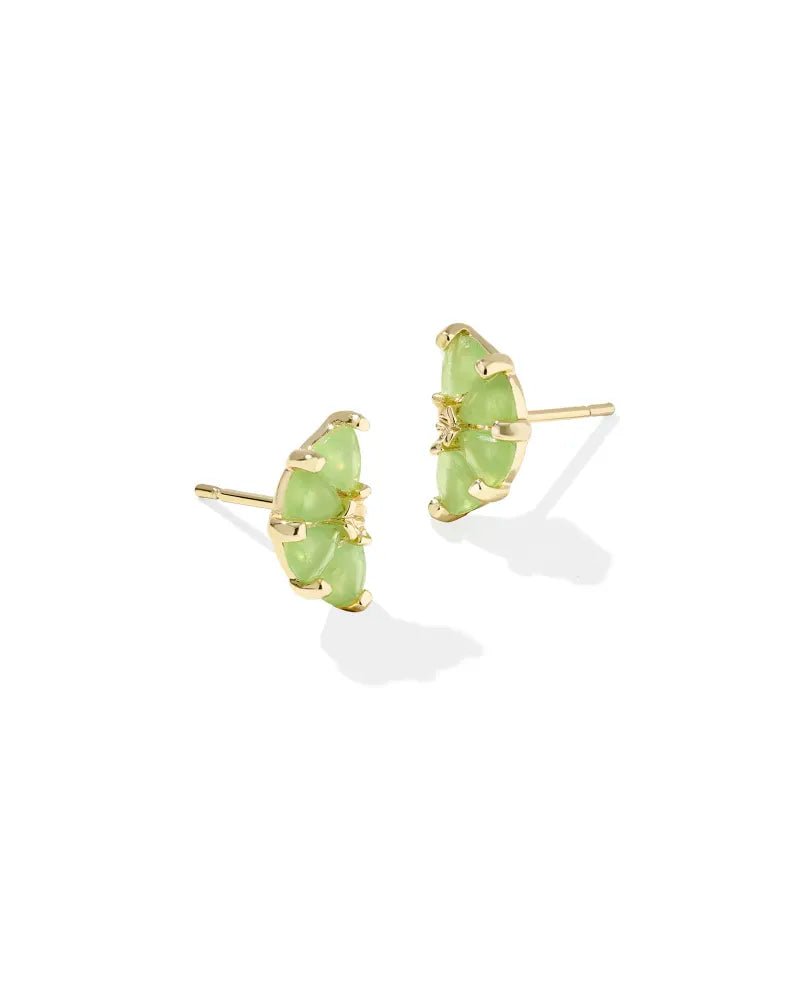 Kendra Scott Lime Slice Stud Earrings | Light Green/Gold