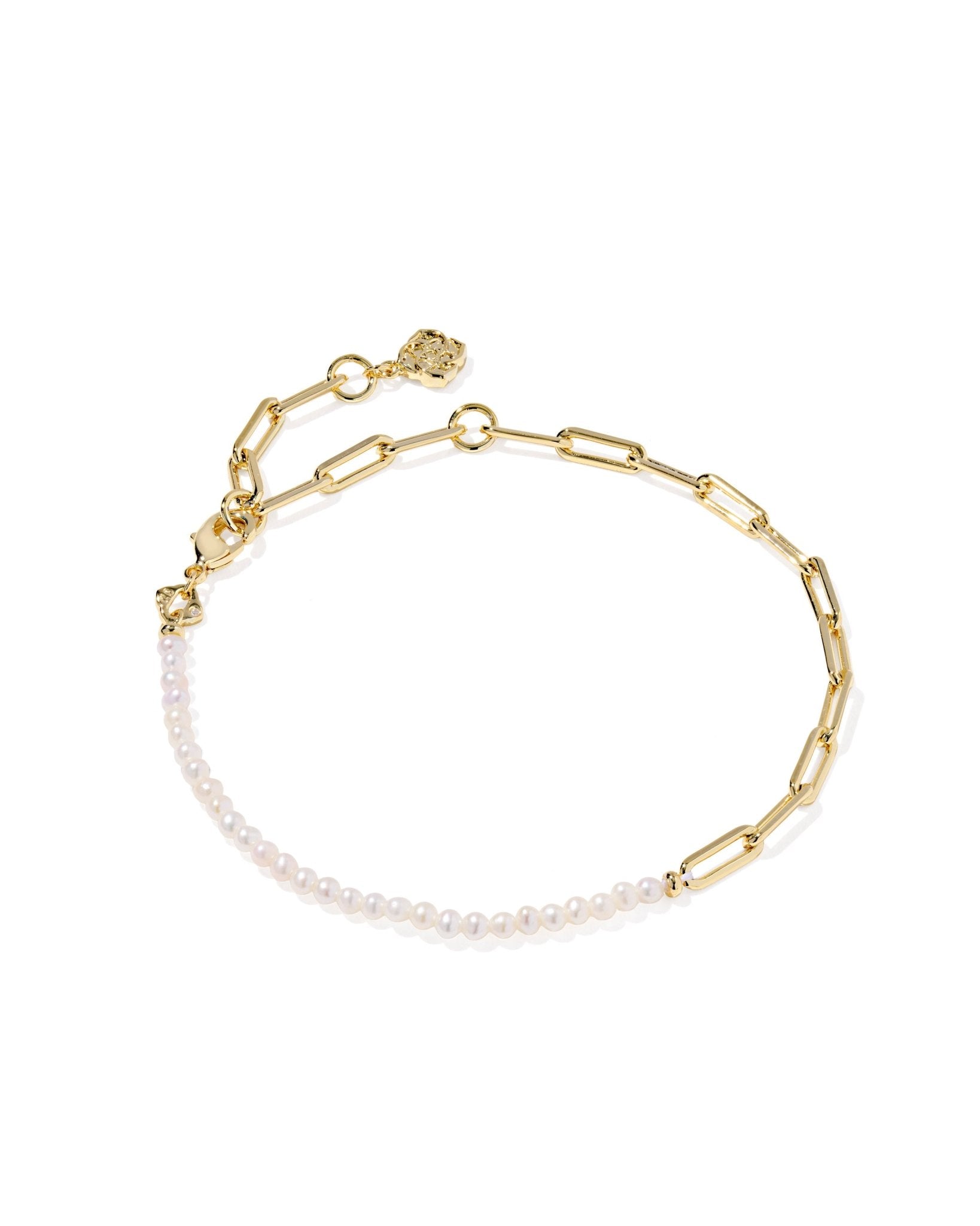 Kendra Scott Markie Half Chain Bracelet Freshwater Cultured Pearl | Gold - Juli's Wearable Art