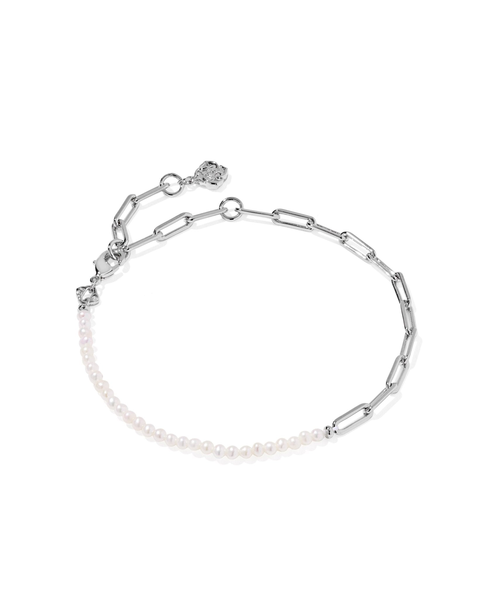 Kendra Scott Markie Half Chain Bracelet Freshwater Cultured Pearl | Silver - Juli's Wearable Art