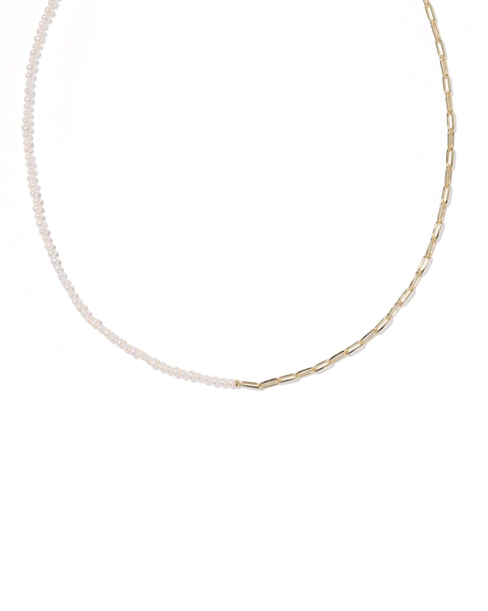 Kendra Scott Markie Half Chain Necklace | Gold | Freshwater Pearl