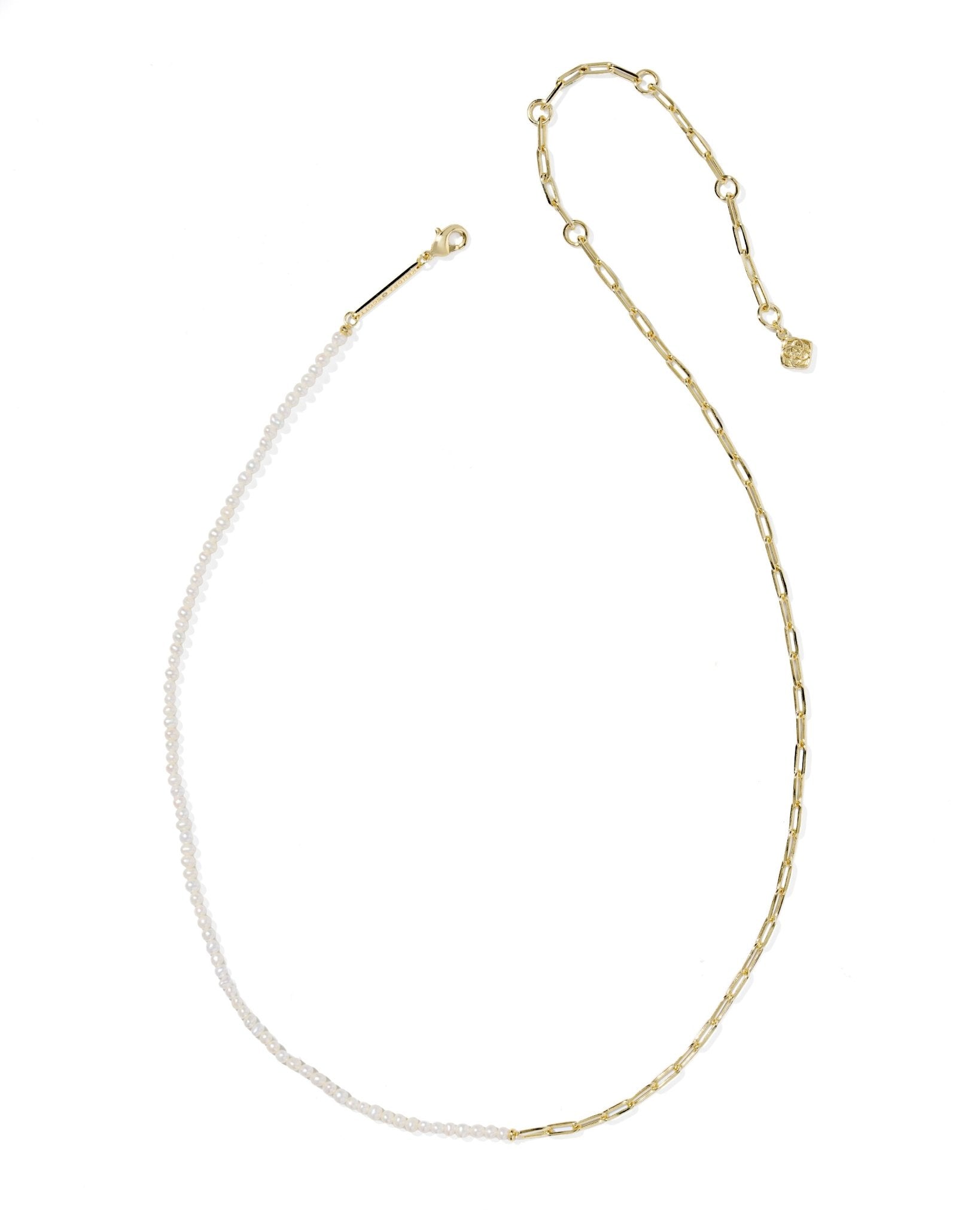Kendra Scott Markie Half Chain Necklace | Gold | Freshwater Pearl