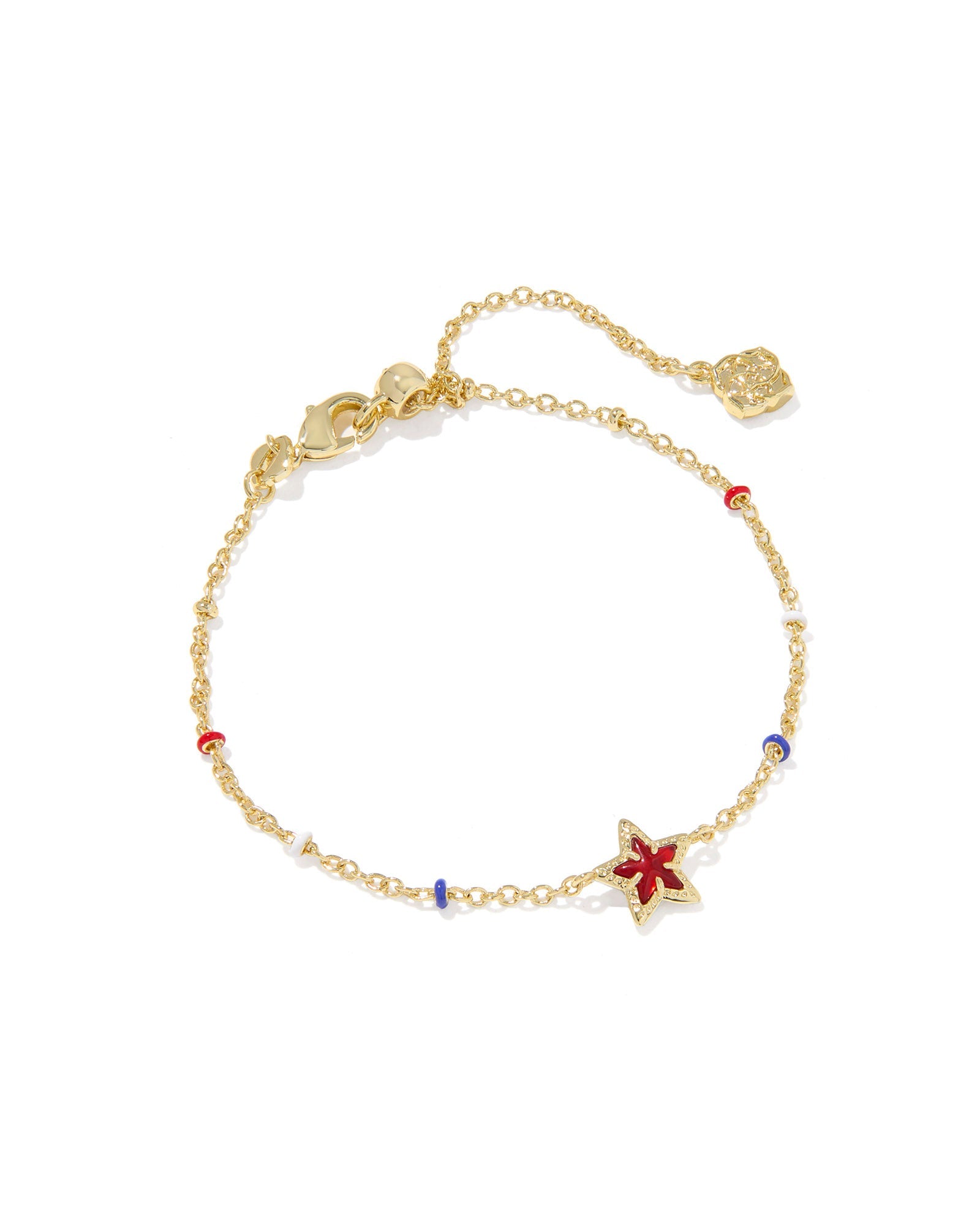 Kendra Scott Mini Cassidy Delicate Chain Bracelet | Gold Red Illusion