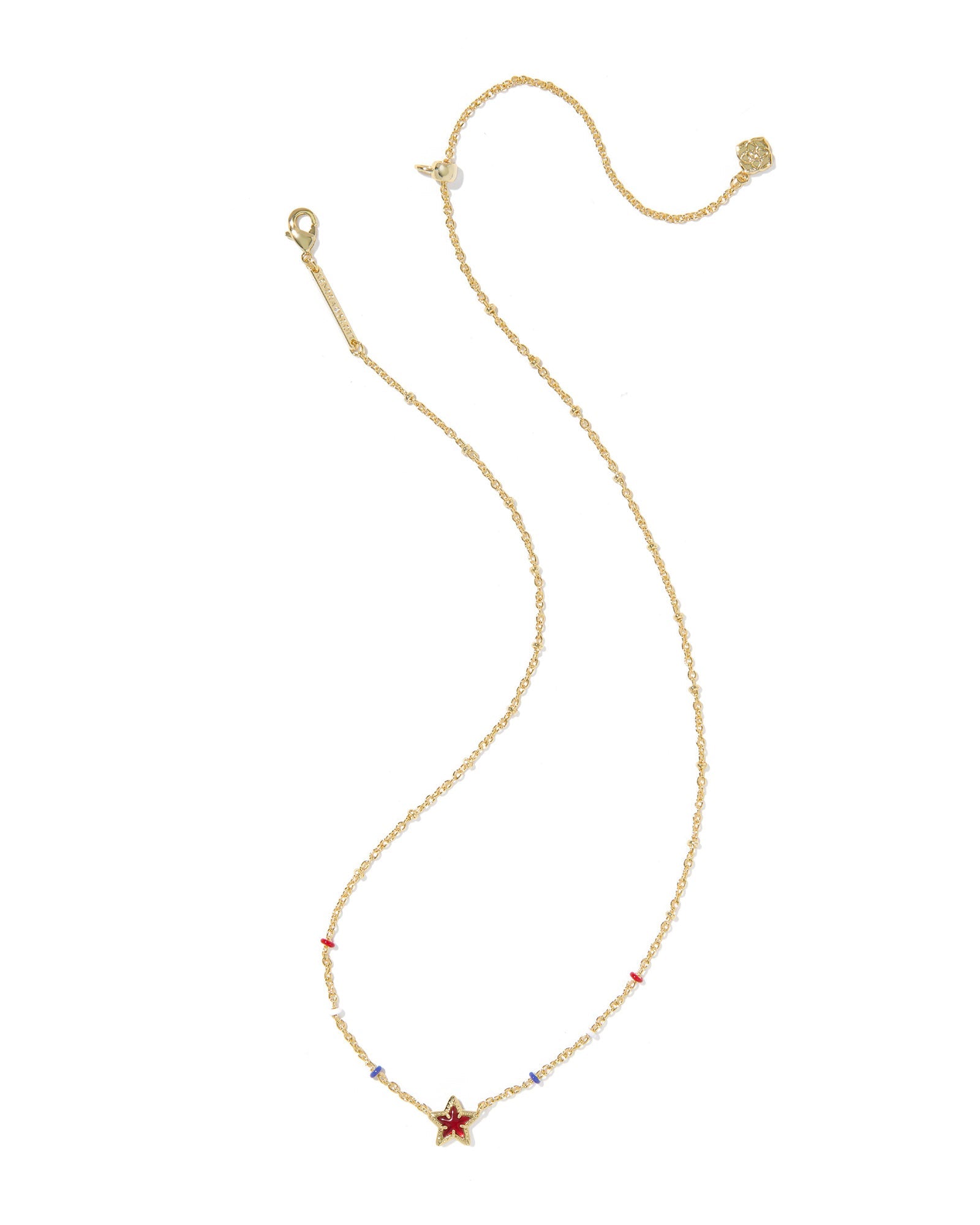 Kendra Scott Mini Cassidy Short Pendant Necklace | Gold | Red Illusion