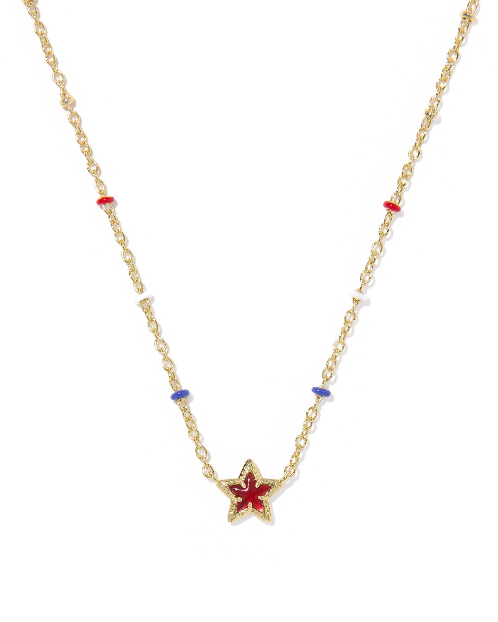 Kendra Scott Mini Cassidy Short Pendant Necklace | Gold | Red Illusion