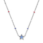 Kendra Scott Mini Cassidy Short Pendant Necklace | Silver | Cobalt Blue Illusion - Juli's Wearable Art