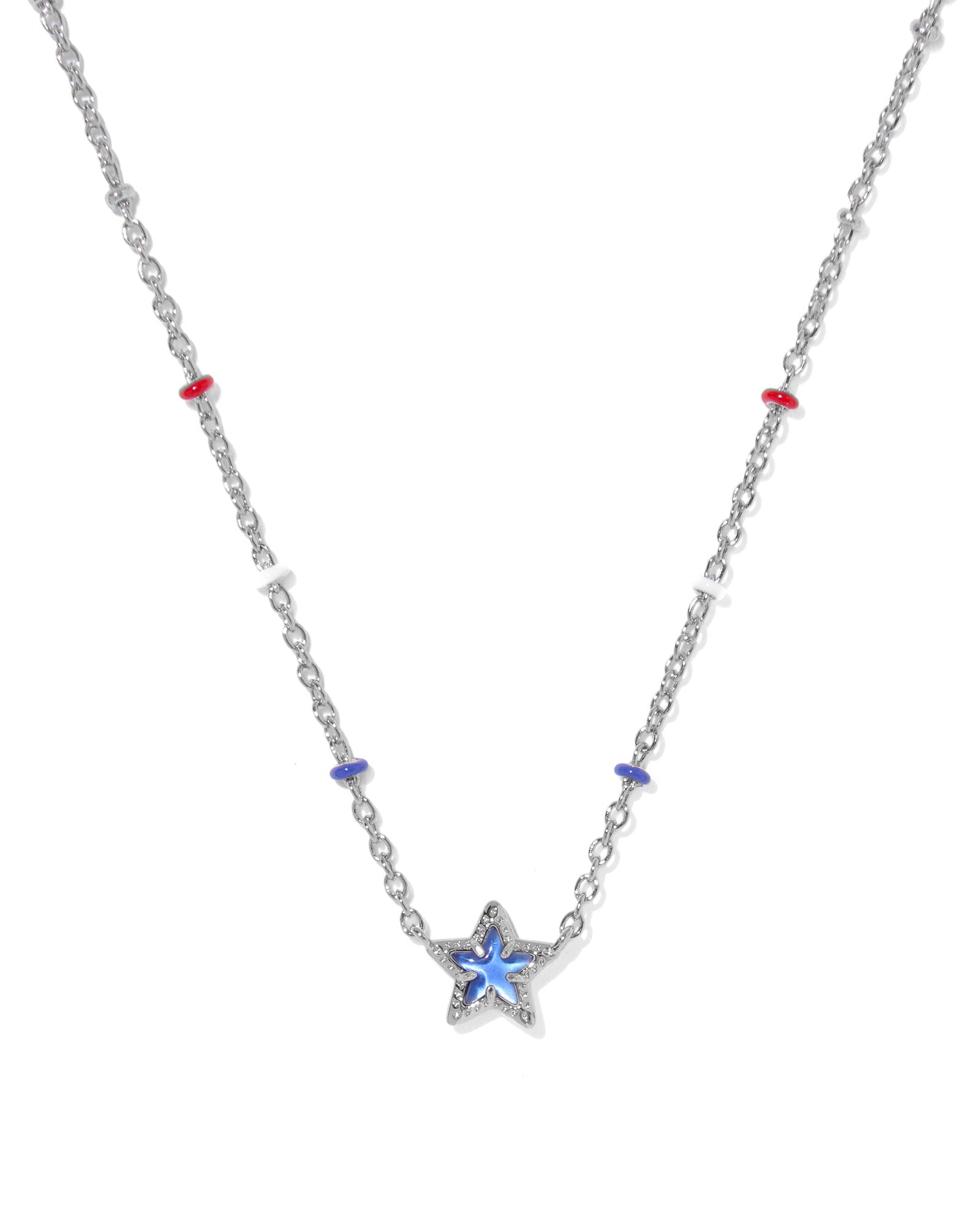 Kendra Scott Mini Cassidy Short Pendant Necklace | Silver | Cobalt Blue Illusion