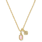 Kendra Scott Mini Elisa Dira Necklace | Gold | Light Pink Lab Grown Opal - Juli's Wearable Art