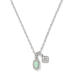 Kendra Scott Mini Elisa Dira Necklace | Silver | Green Lab Grown Opal - Juli's Wearable Art