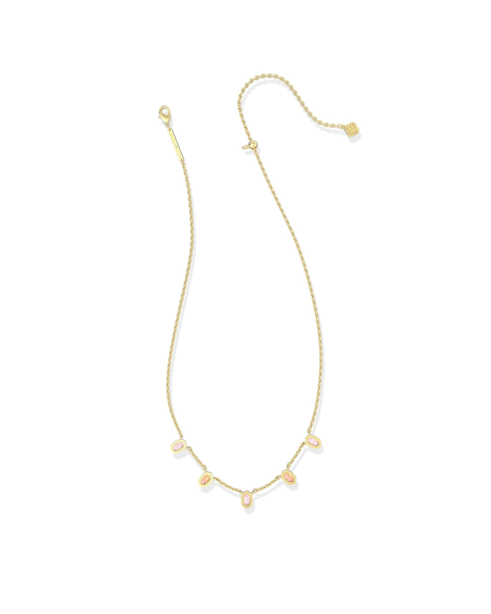 Kendra Scott Mini Elisa Strand Necklace | Gold Pink Mix