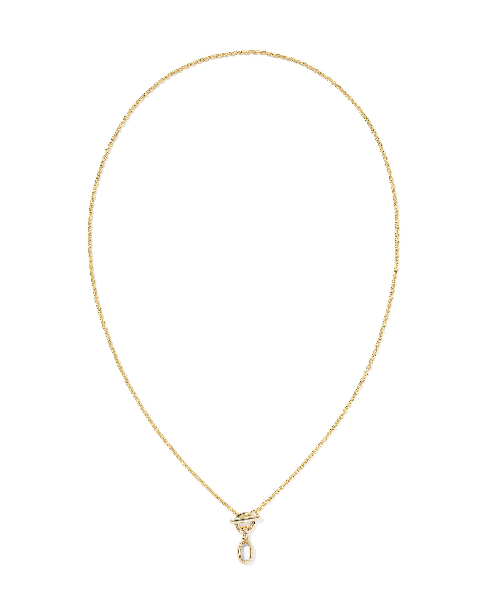 Kendra Scott Mini Elisa Toggle Short Pendant Necklace | Gold | Ivory Mother of Pearl