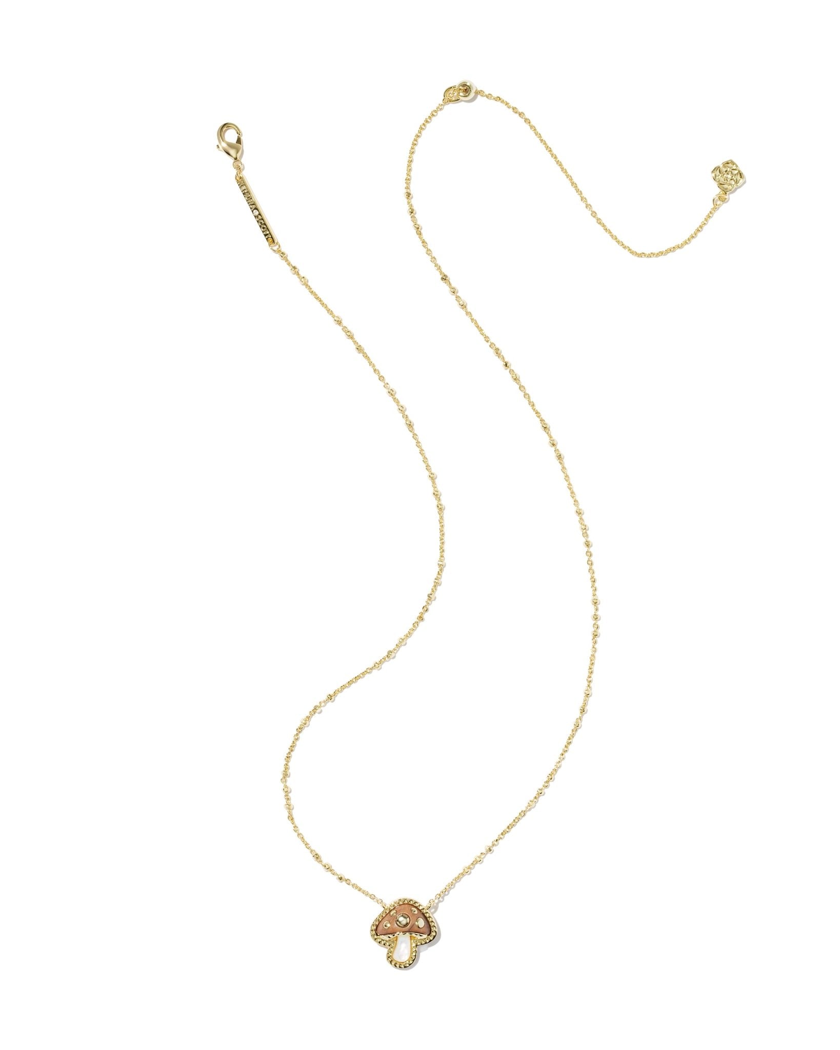Kendra Scott Mushroom Short Pendant Necklace | Gold Brown Mix | Reversible - Juli's Wearable Art
