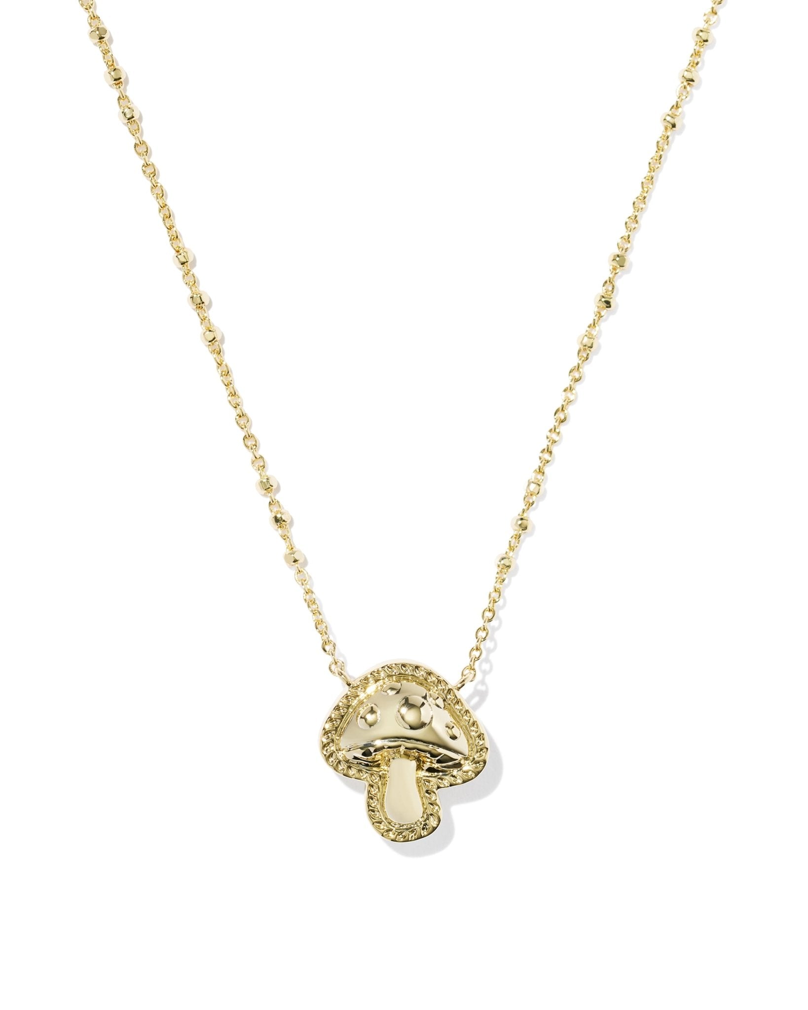 Kendra Scott Mushroom Short Pendant Necklace | Gold Brown Mix | Reversible