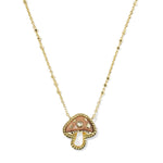 Kendra Scott Mushroom Short Pendant Necklace | Gold Brown Mix | Reversible - Juli's Wearable Art