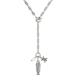 Kendra Scott Parker Fish Long Charm Necklace | Vintage Silver Abalone Shell - Juli's Wearable Art