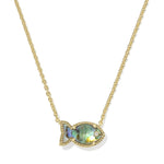 Kendra Scott Parker Fish Short Pendant Necklace | Gold | Abalone Shell - Juli's Wearable Art