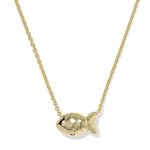 Kendra Scott Parker Fish Short Pendant Necklace | Gold | Abalone Shell - Juli's Wearable Art