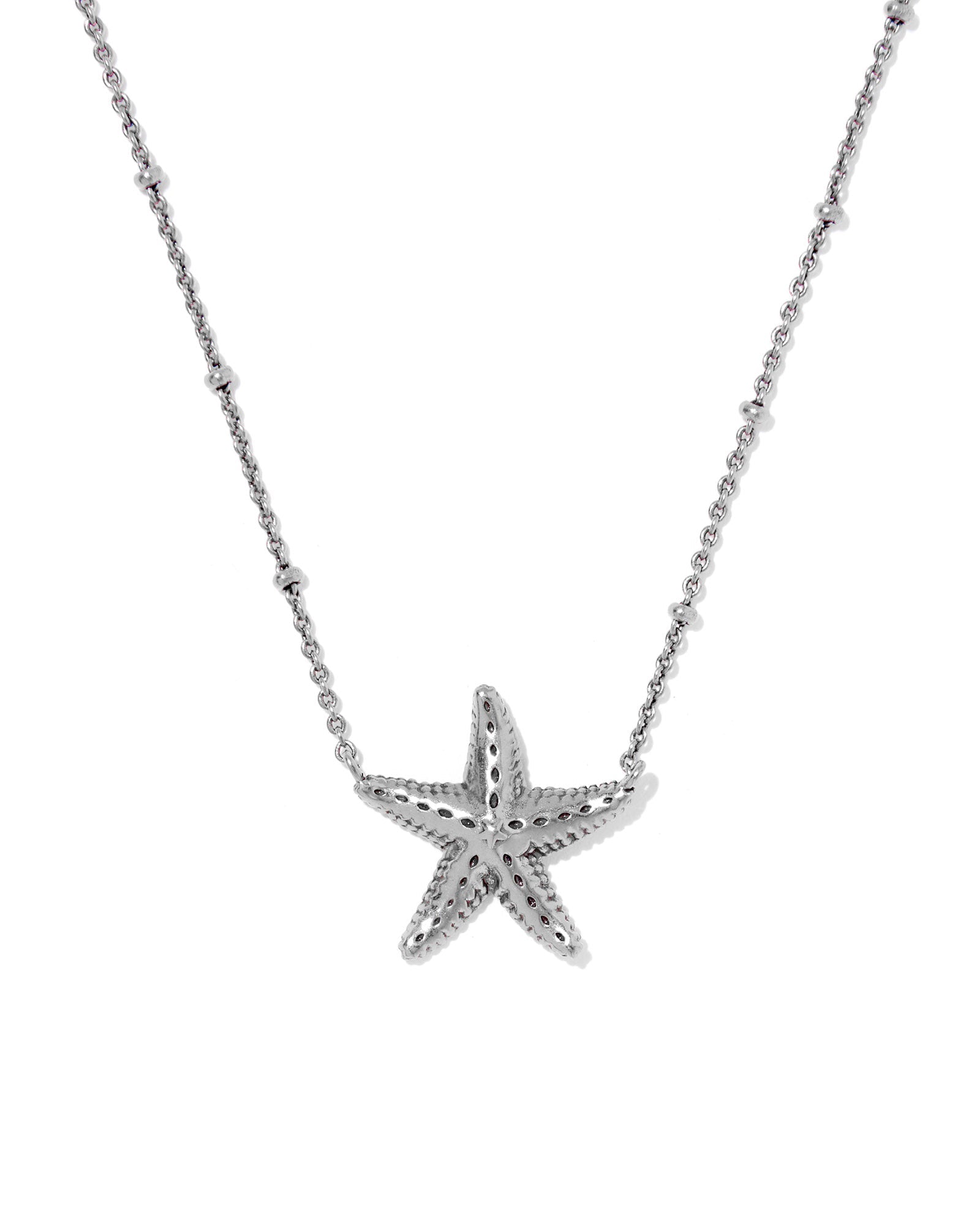 Kendra Scott Parker Starfish Metal Short Pendant Necklace | Vintage Silver - Juli's Wearable Art