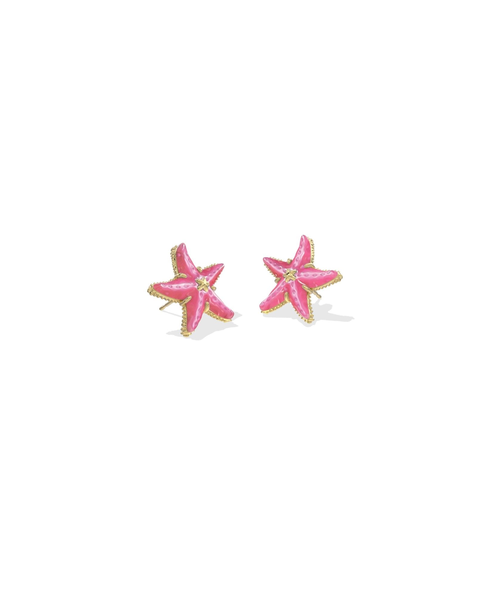 Kendra Scott Parker Starfish Stud Earrings | Gold | Bright Pink Mother of Pearl - Juli's Wearable Art