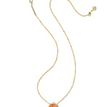 Kendra Scott Pumpkin Short Pendant Necklace | Gold Orange Banded Agate - Juli's Wearable Art