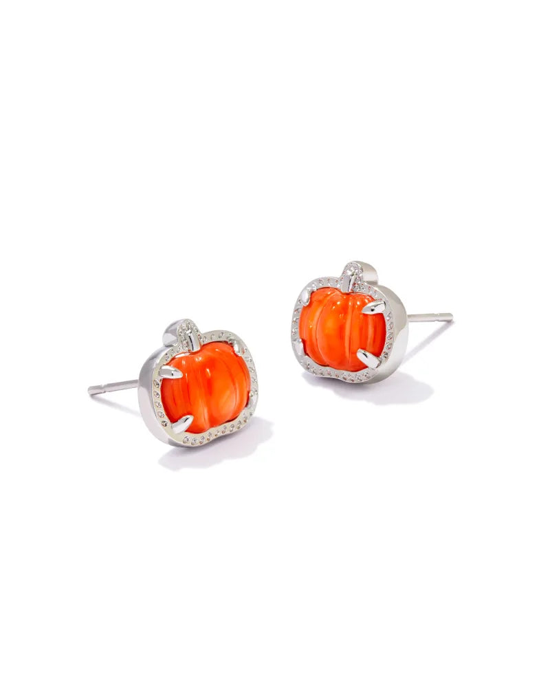 Kendra Scott Pumpkin Stud Earrings in Orange Mother-of-Pearl