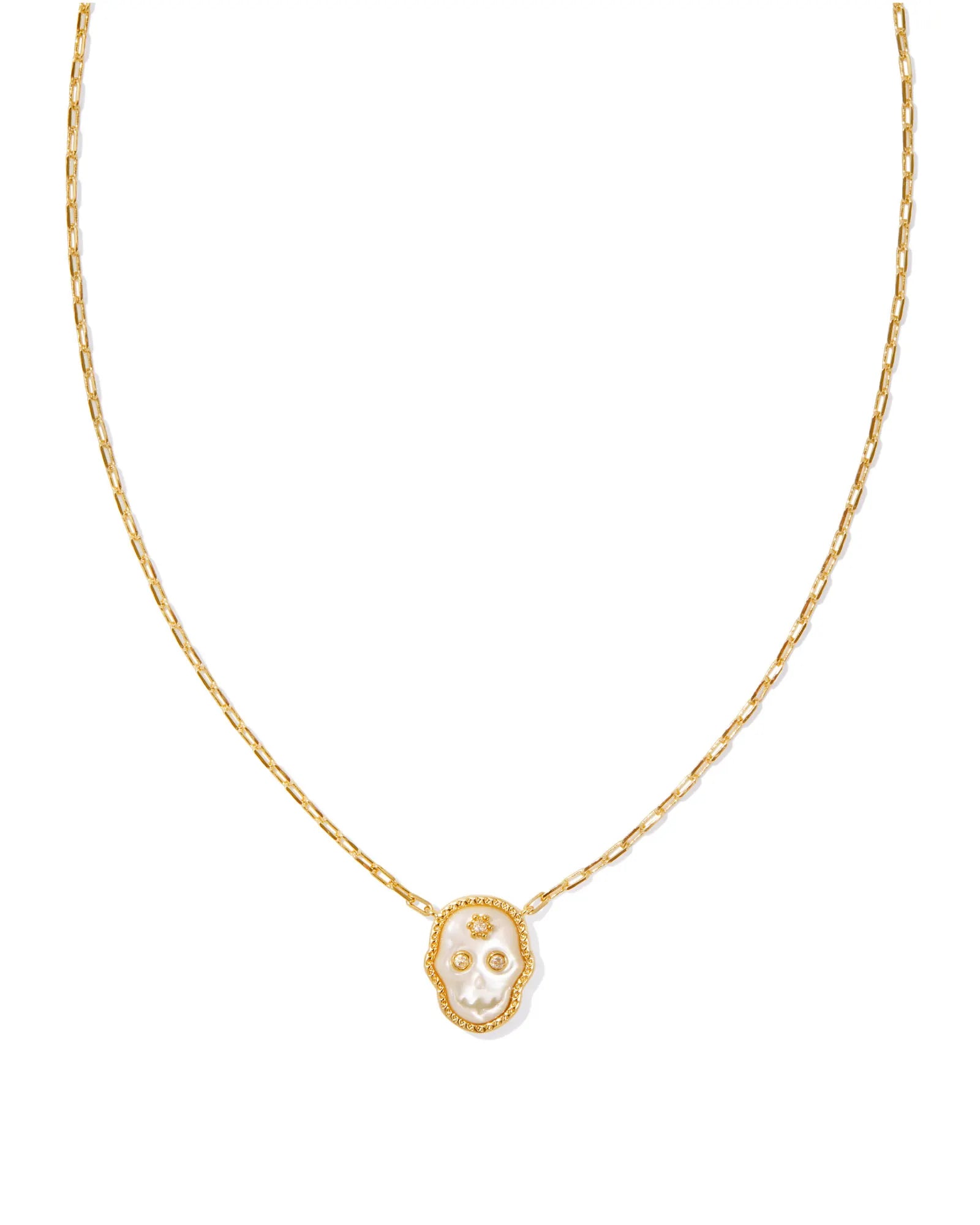 Kendra Scott Skeleton Short Pendant Necklaces in Ivory Mother of Pearl