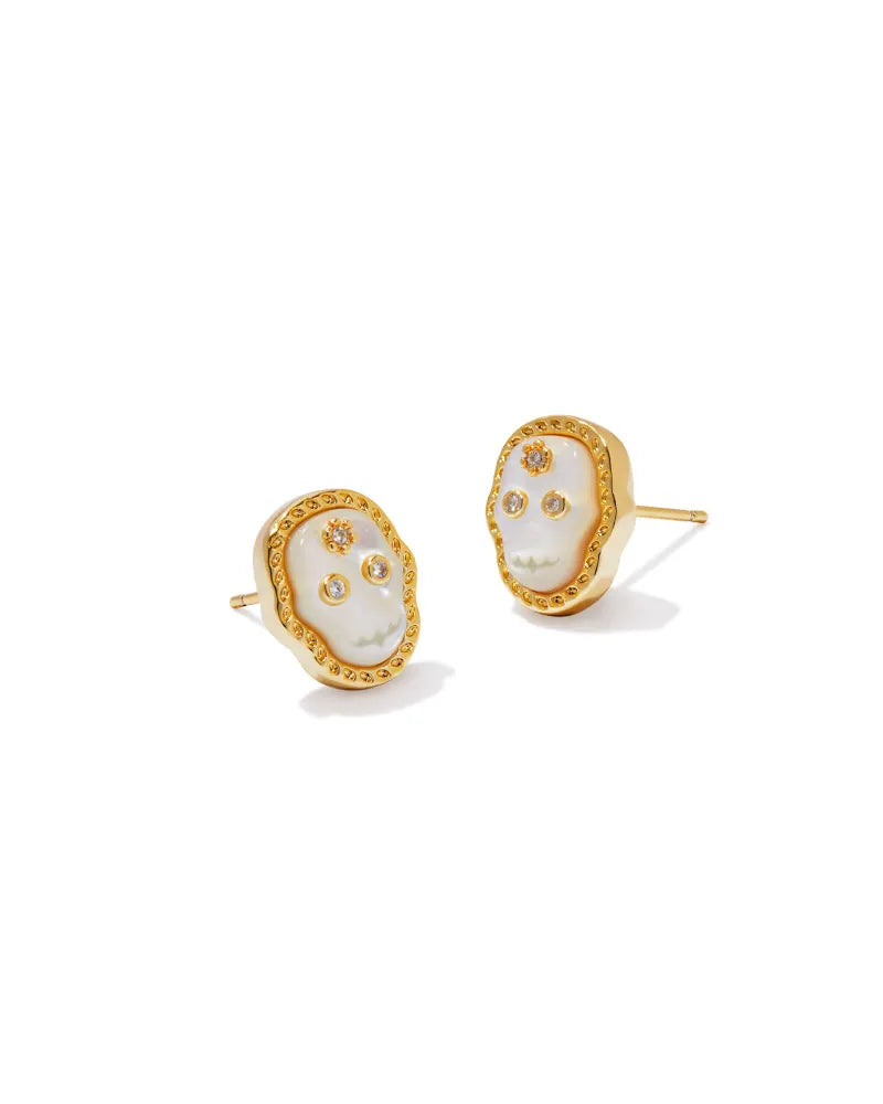 Kendra Scott Skeleton Stud Earrings in Ivory Mother-of-Pearl