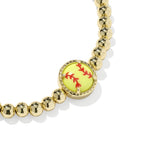 Kendra Scott Softball Stretch Bracelet | Gold | Chartreuse - Juli's Wearable Art