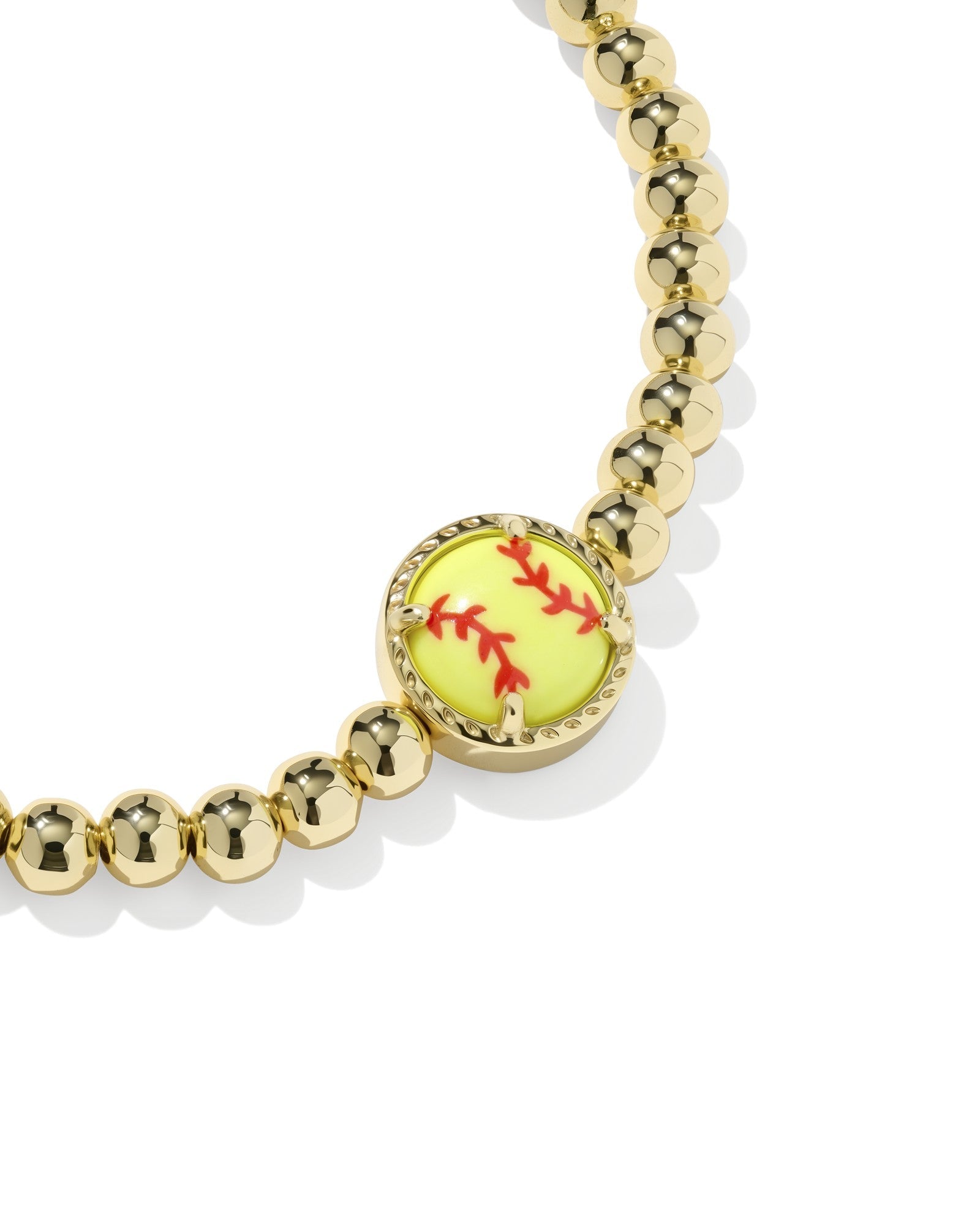 Kendra Scott Softball Stretch Bracelet | Gold | Chartreuse - Juli's Wearable Art