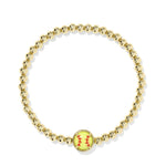 Kendra Scott Softball Stretch Bracelet | Gold | Chartreuse - Juli's Wearable Art