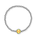 Kendra Scott Softball Stretch Bracelet | Silver | Chartreuse - Juli's Wearable Art
