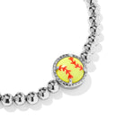 Kendra Scott Softball Stretch Bracelet | Silver | Chartreuse - Juli's Wearable Art