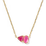 Kendra Scott Tatum Short Pendant Necklace | Gold| Azalea Pink Mix - Juli's Wearable Art