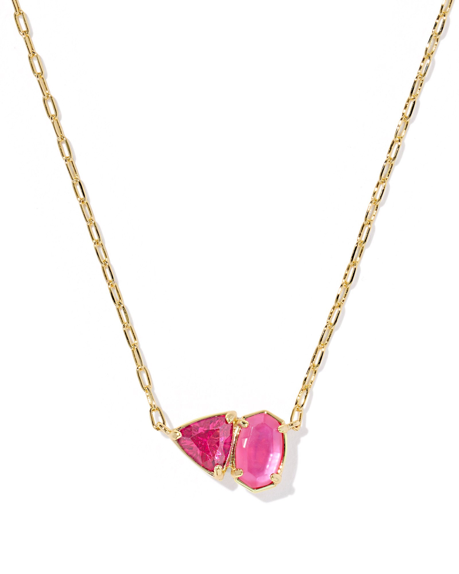 Kendra Scott Tatum Short Pendant Necklace | Gold| Azalea Pink Mix - Juli's Wearable Art