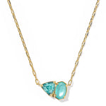 Kendra Scott Tatum Short Pendant Necklace | Gold | Blue Mix - Juli's Wearable Art