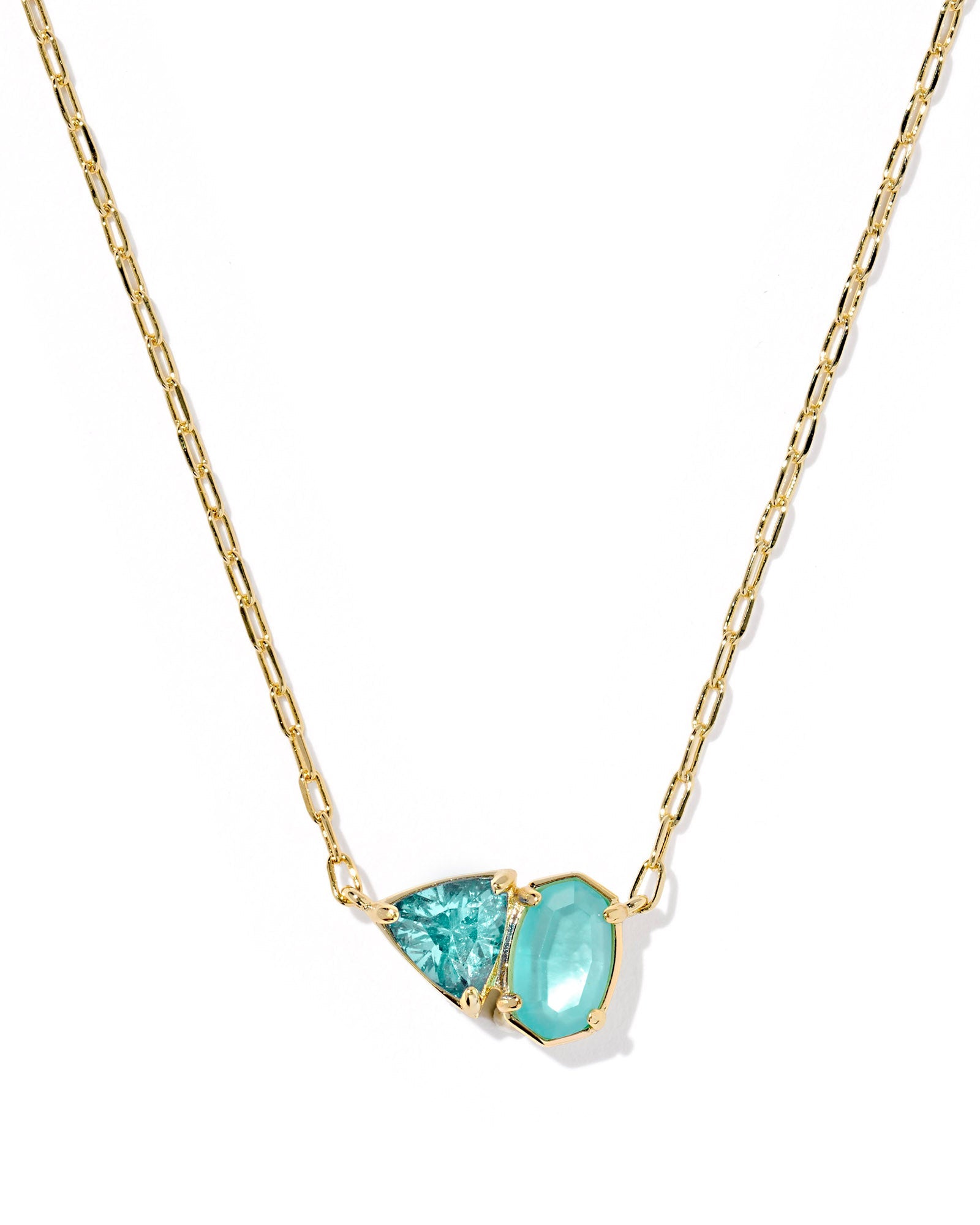 Kendra Scott Tatum Short Pendant Necklace | Gold | Blue Mix - Juli's Wearable Art