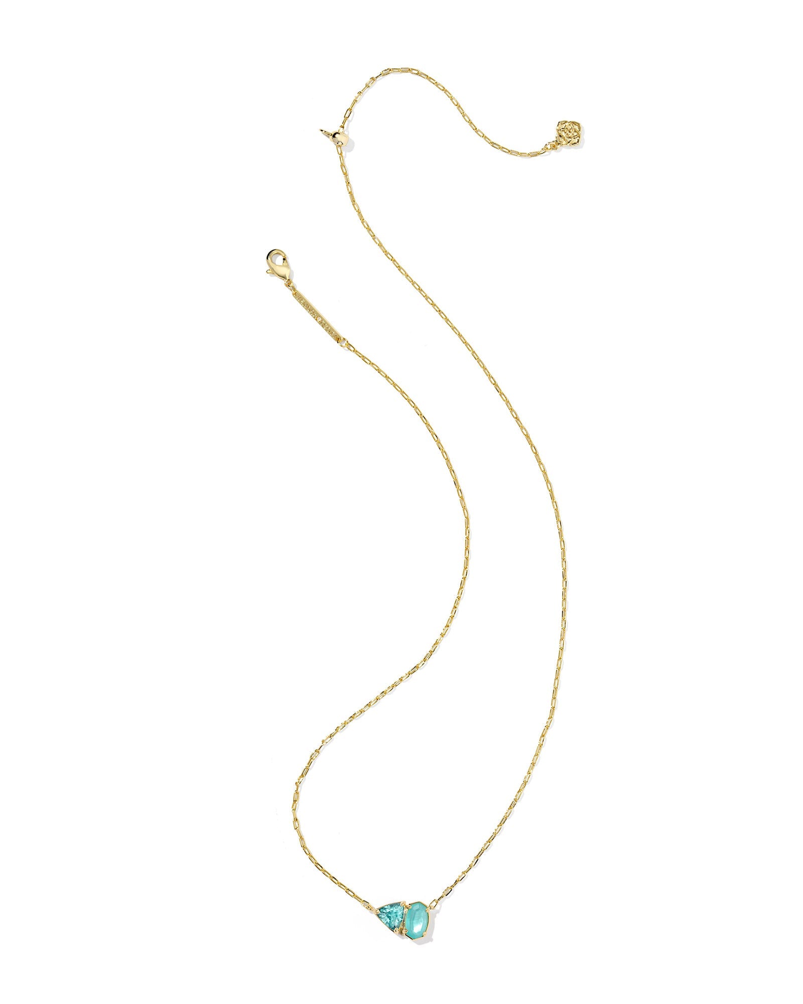 Kendra Scott Tatum Short Pendant Necklace | Gold | Blue Mix - Juli's Wearable Art
