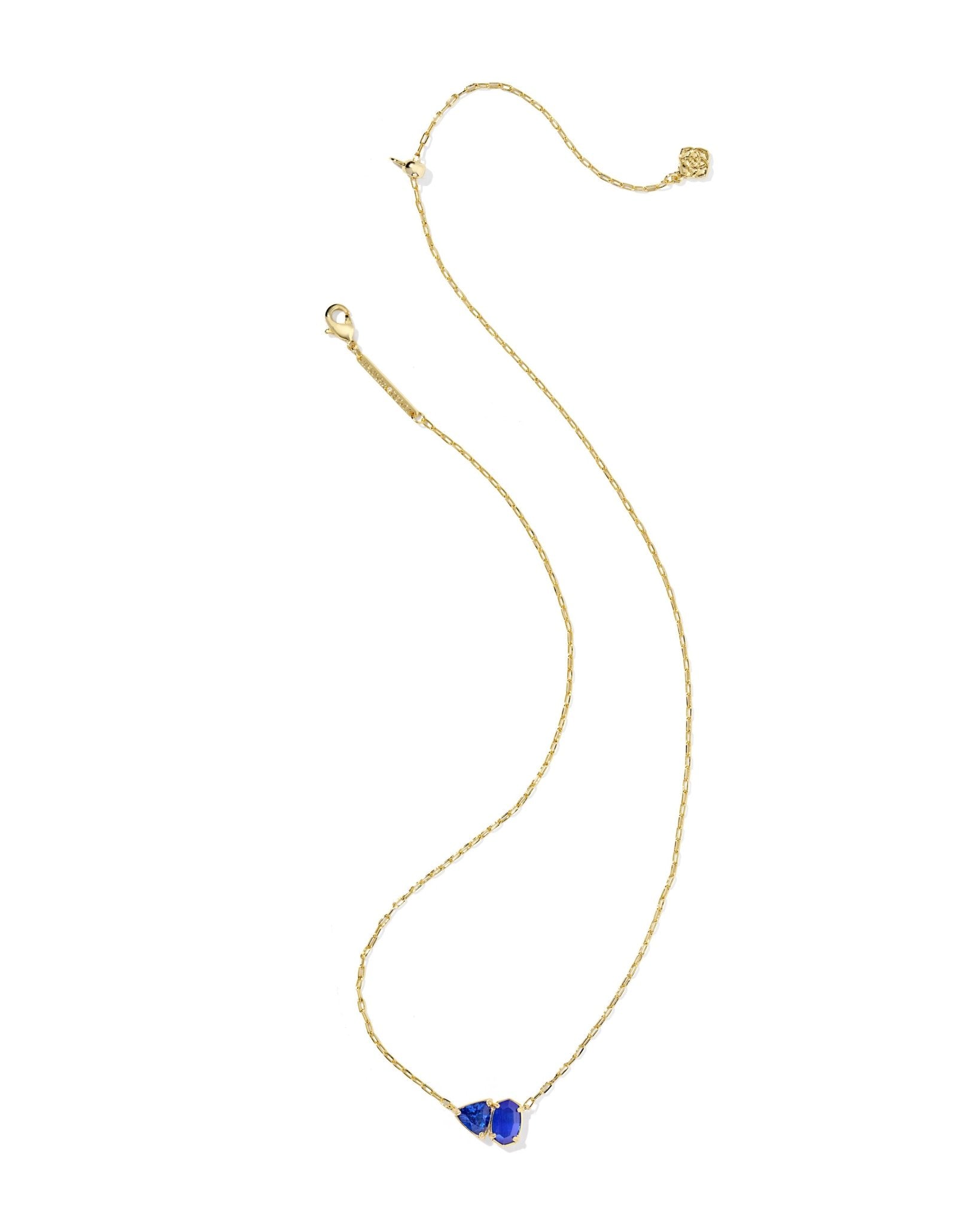 Kendra Scott Tatum Short Pendant Necklace | Gold| Cobalt Mix - Juli's Wearable Art