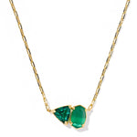 Kendra Scott Tatum Short Pendant Necklace | Gold | Dark Green Mix - Juli's Wearable Art