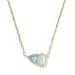 Kendra Scott Tatum Short Pendant Necklace | Gold | Light Blue Mix - Juli's Wearable Art