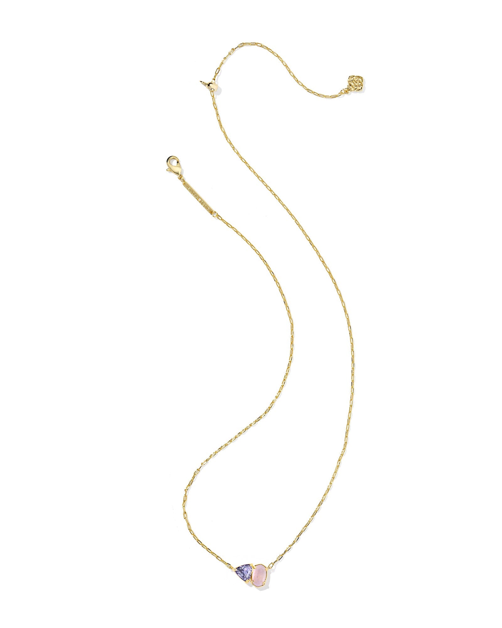 Kendra Scott Tatum Short Pendant Necklace | Gold | Purple Mix