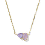Kendra Scott Tatum Short Pendant Necklace | Gold | Purple Mix - Juli's Wearable Art