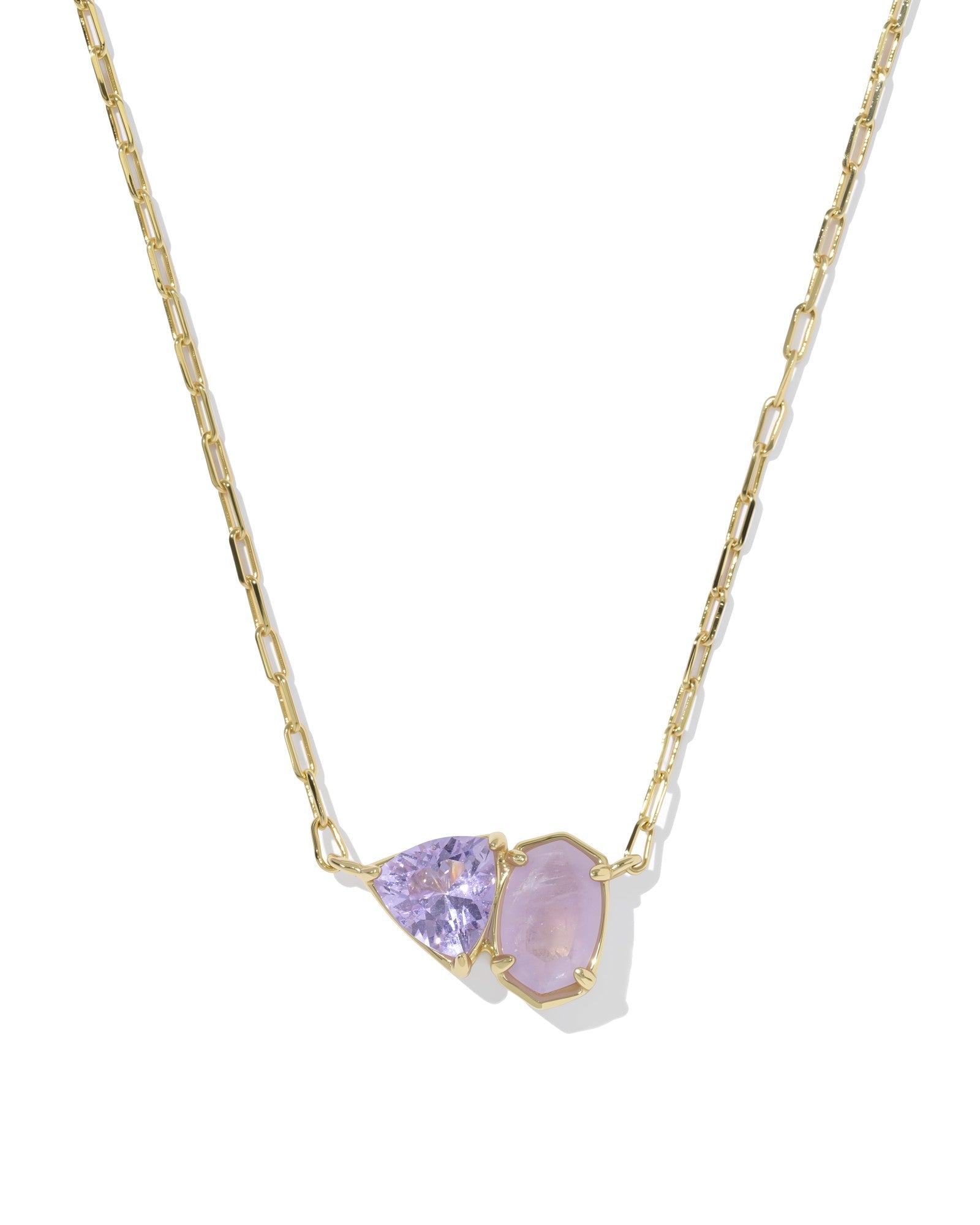 Kendra Scott Tatum Short Pendant Necklace | Gold | Purple Mix