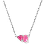 Kendra Scott Tatum Short Pendant Necklace | Silver| Azalea Pink Mix - Juli's Wearable Art