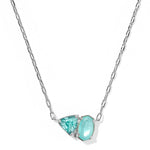 Kendra Scott Tatum Short Pendant Necklace | Silver| Blue Mix - Juli's Wearable Art