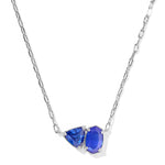 Kendra Scott Tatum Short Pendant Necklace | Silver| Cobalt Mix - Juli's Wearable Art