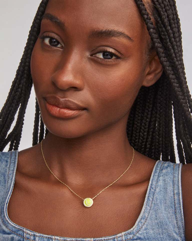 Kendra Scott Tennis Ball Short Pendant Necklace | Gold - Juli's Wearable Art