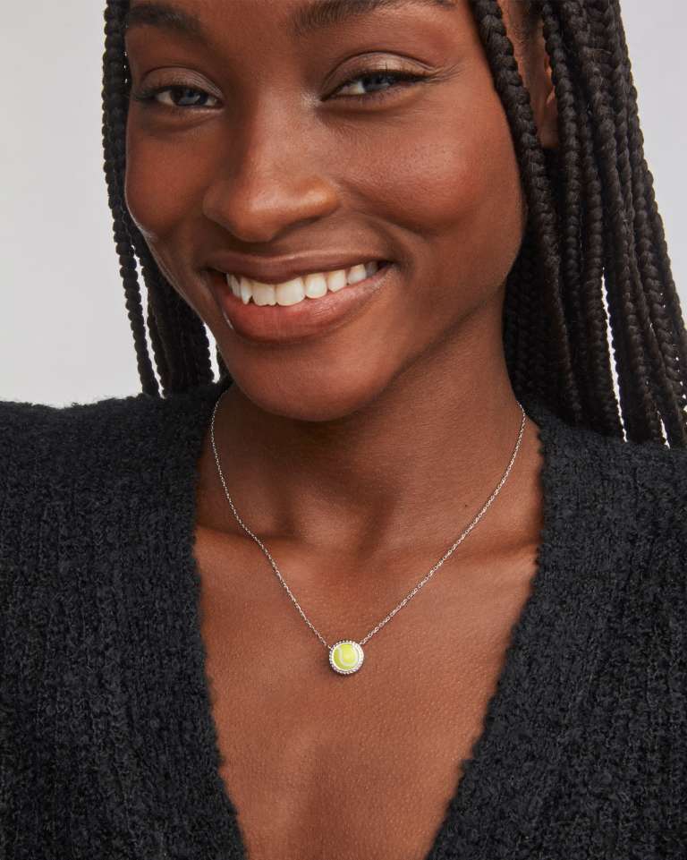 Kendra Scott Tennis Ball Short Pendant Necklace | Silver - Juli's Wearable Art